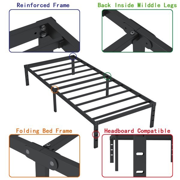 14 inch twin size bed frame