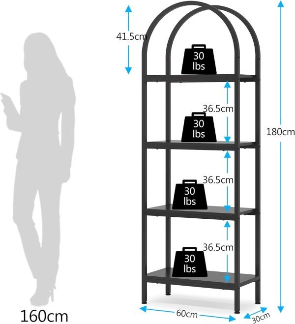 4 tier open bookshelf