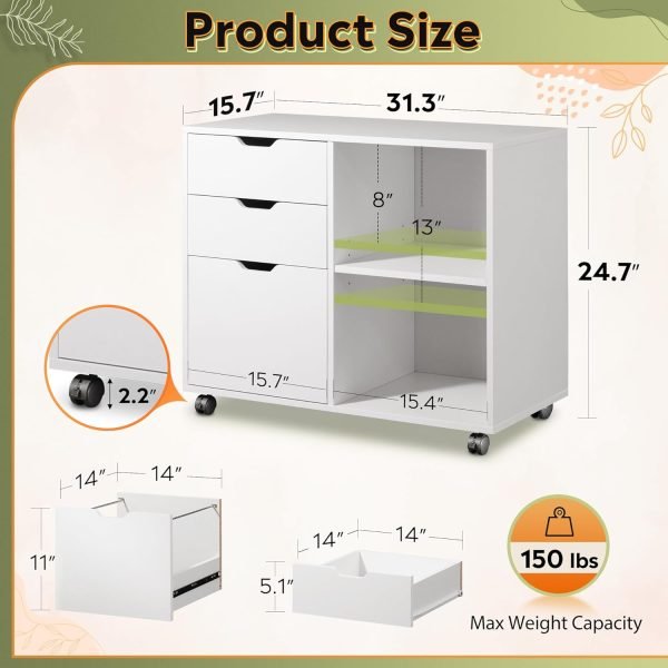 3 drawer wood file cabinet