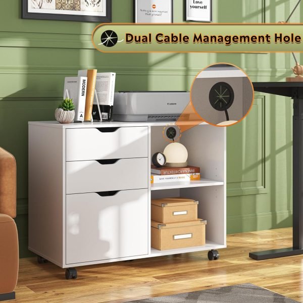 3 drawer wood file cabinet