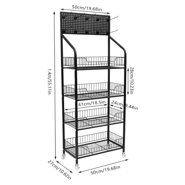 4 tier basket display