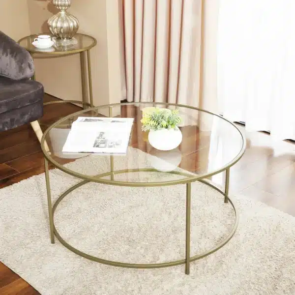 glass top coffee table