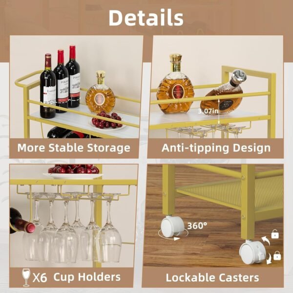 2 tier wine cart