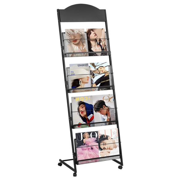 4 tier magazine display stand