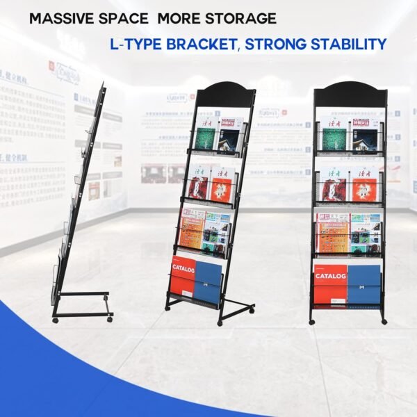 4 tier magazine display stand