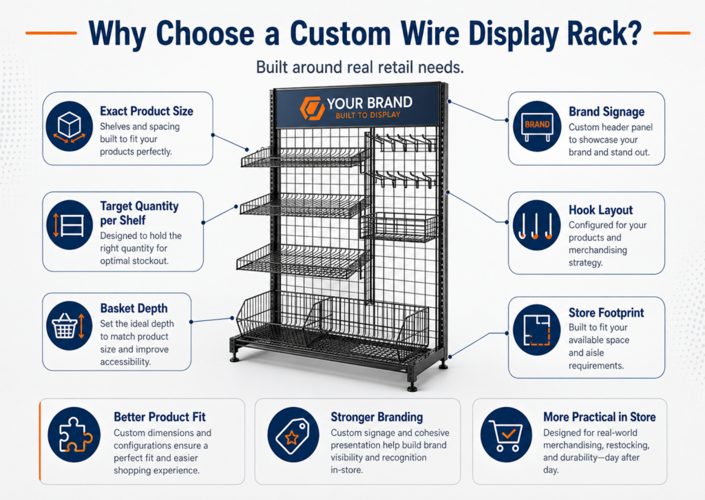 why choose a custom wire display rack?