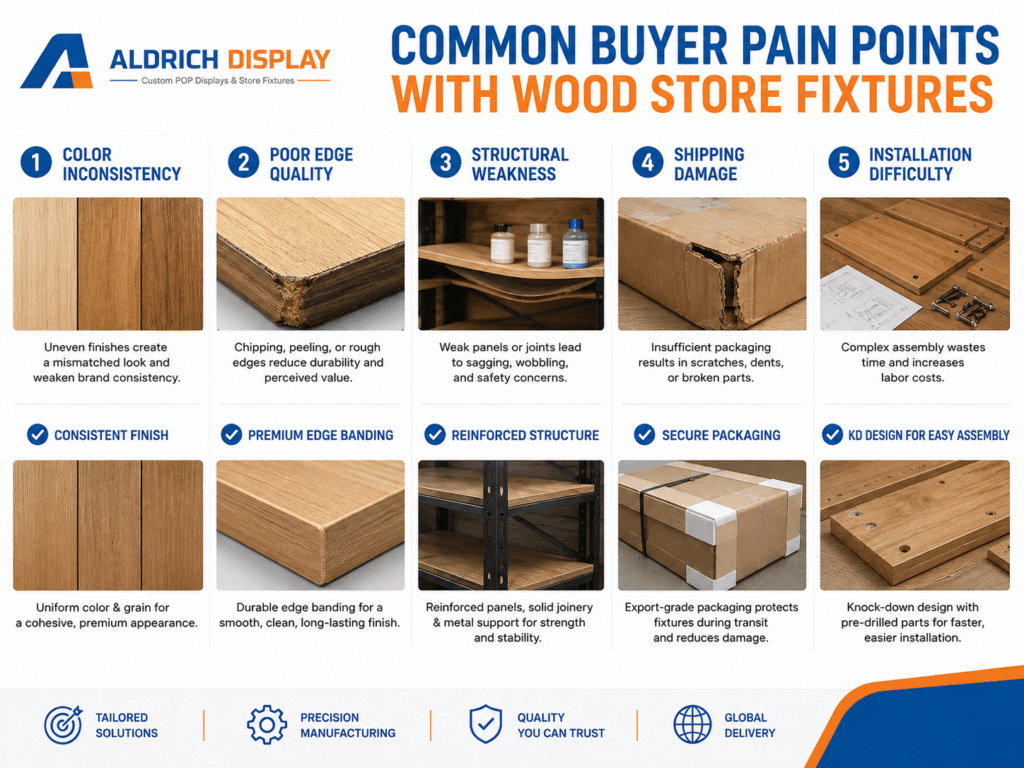 common buyer pain points with wood store fixtures