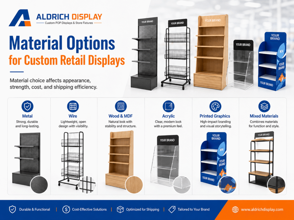 material options for custom retail displays