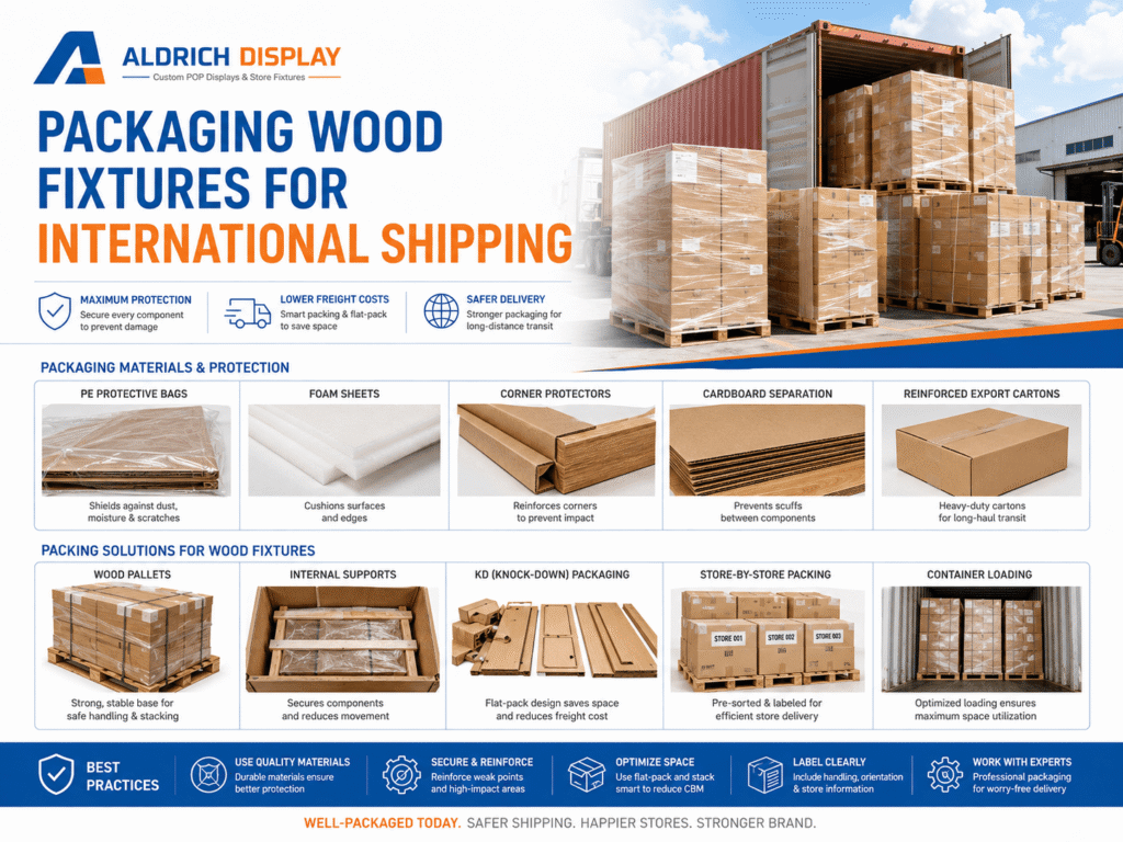 packaging wood fixtures for international shipping