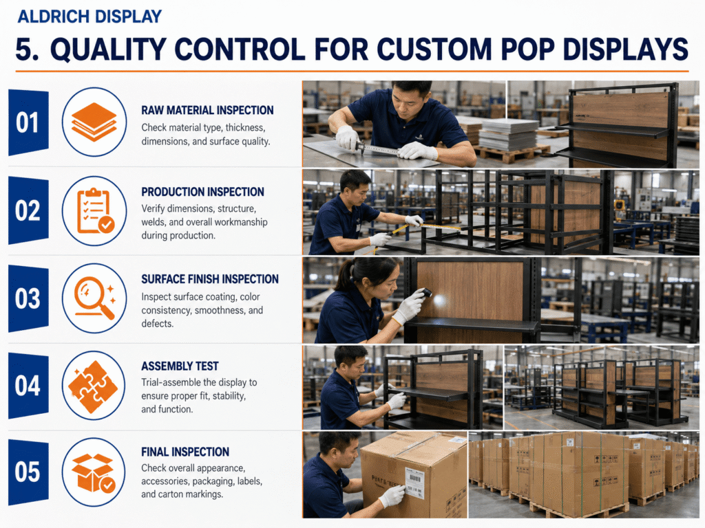 quality control for custom pop displays