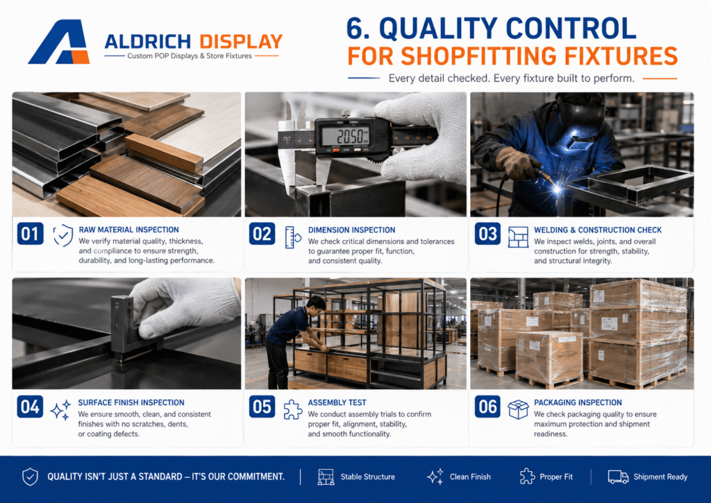 quality control for shopfitting fixtures