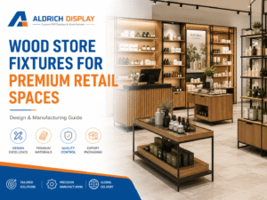 wood store fixtures for premium retail spaces
