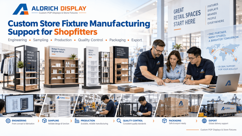 custom store fixture manufacturing support for shopfitters